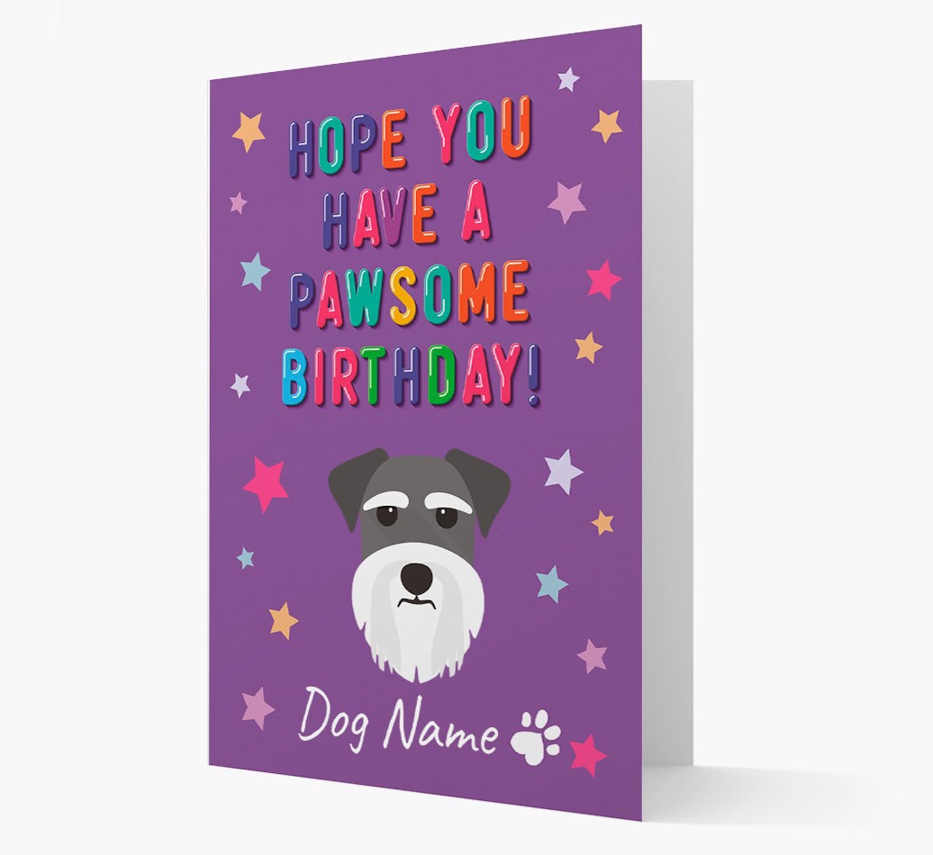 Personalized Hope You Have A Pawesome Birthday Card with {breedFullName} Icon front