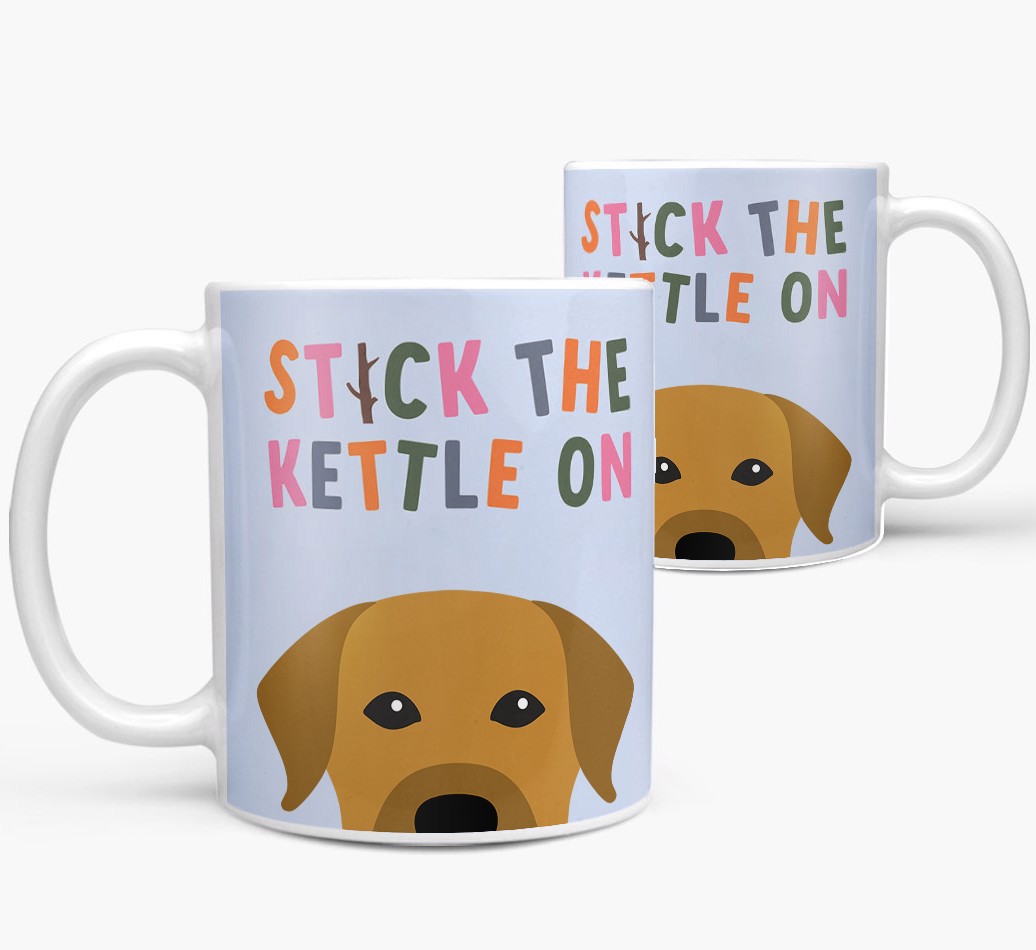 Stick The Kettle On: Personalised {breedFullName} Mug - both views