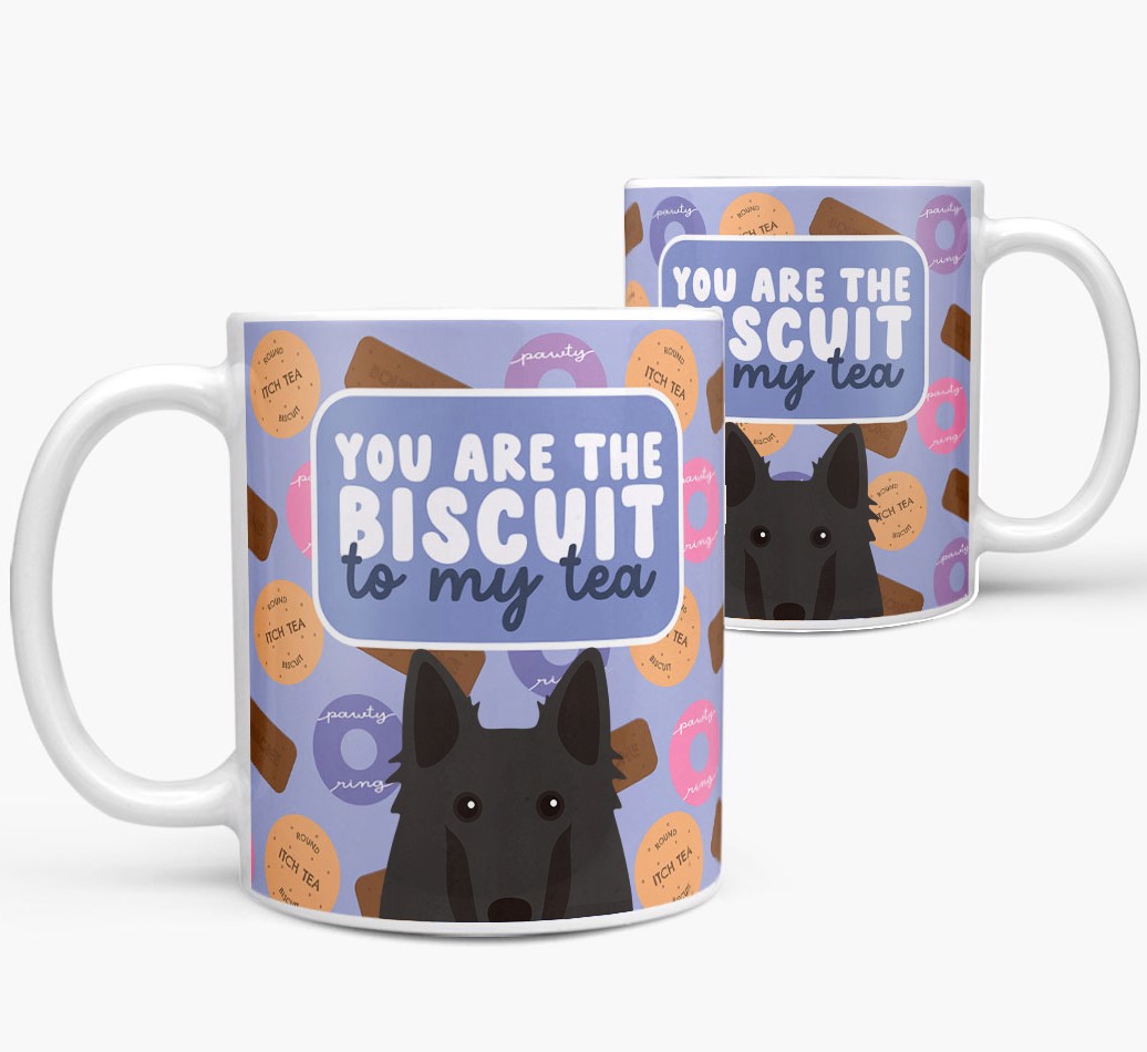 Biscuit to my Tea: Personalised {breedFullName} Mug - both views