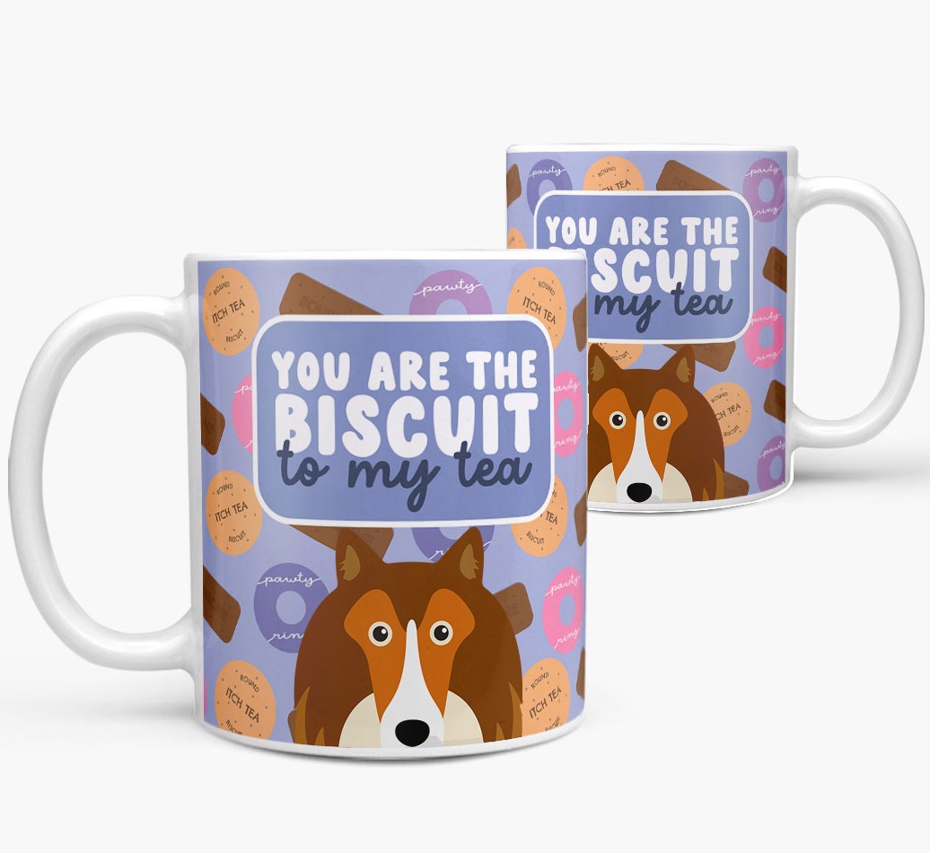 Biscuit to my Tea: Personalised {breedFullName} Mug - both views