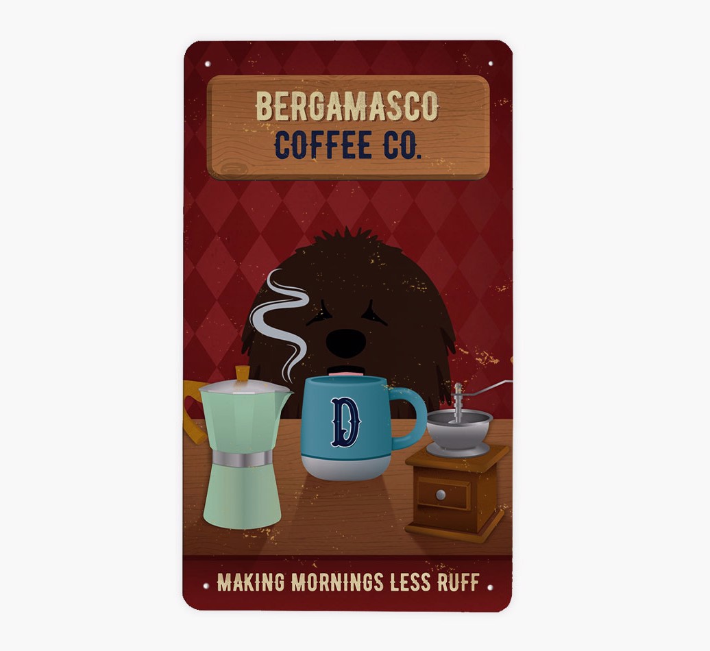 Dog Breed Coffee Co: Personalized {breedFullName} Metal Sign