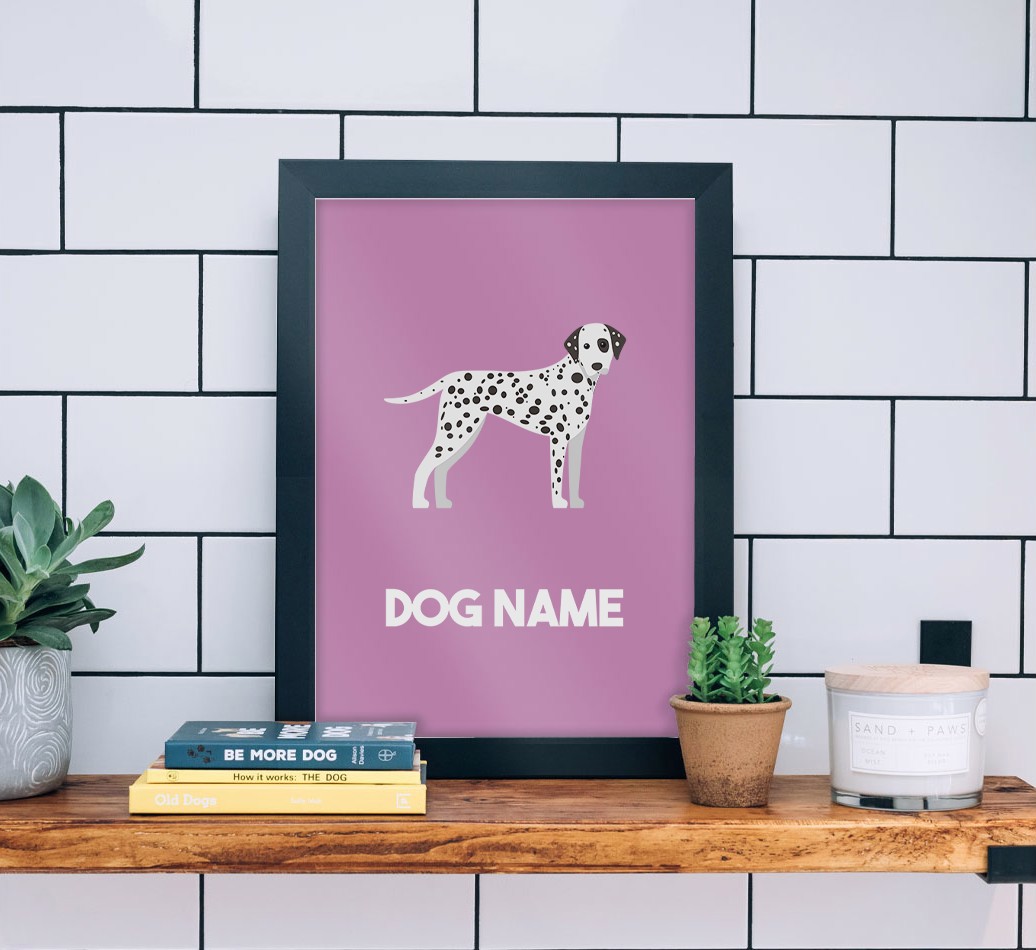 Dog Name & Profile: Personalised {breedFullName} Framed Print - black frame lifestyle