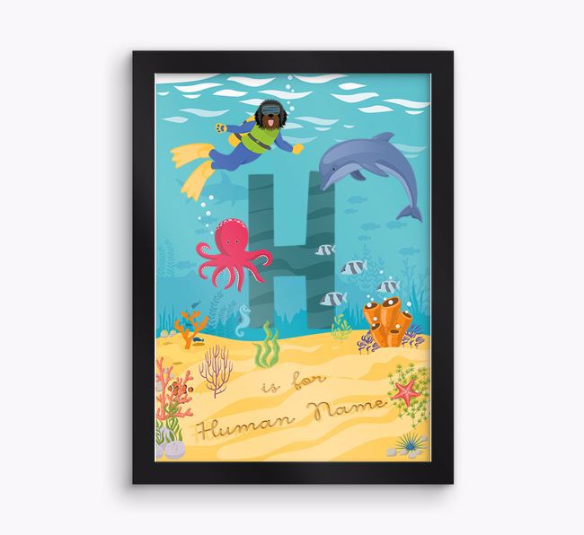 Aquarium Initial: Personalised {breedFullName} Framed Print