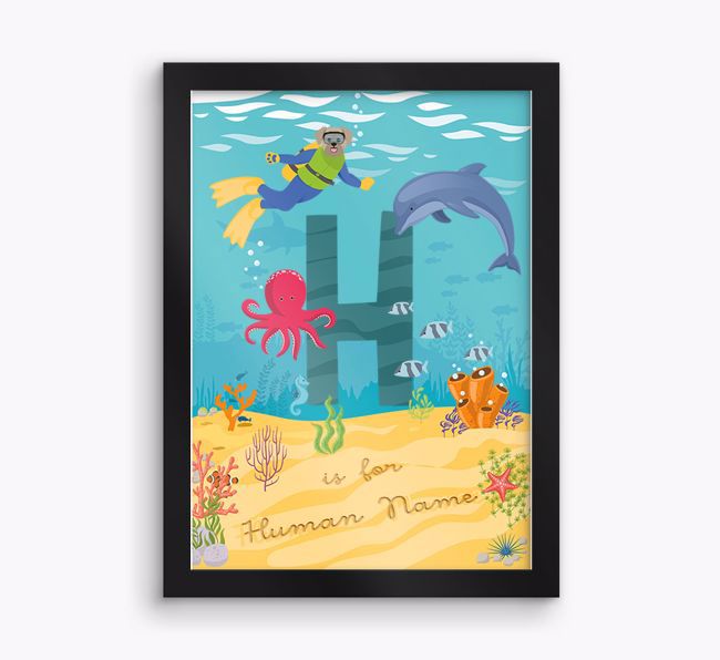 Aquarium Initial: Personalised {breedFullName} Framed Print