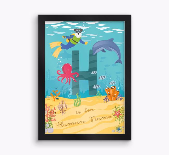 Aquarium Initial: Personalised {breedFullName} Framed Print