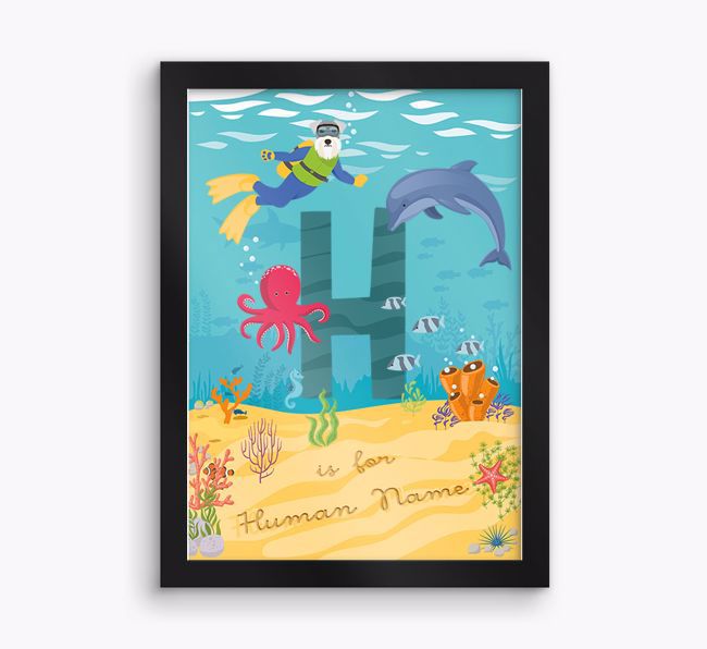 Aquarium Initial: Personalised {breedFullName} Framed Print
