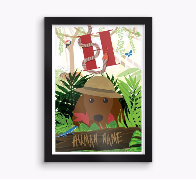 Jungle Initial: Personalised {breedFullName} Framed Print