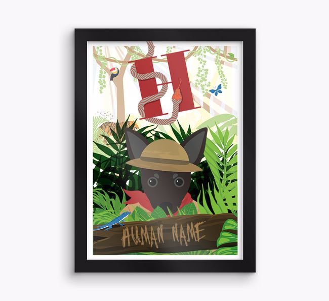 Jungle Initial: Personalised {breedFullName} Framed Print