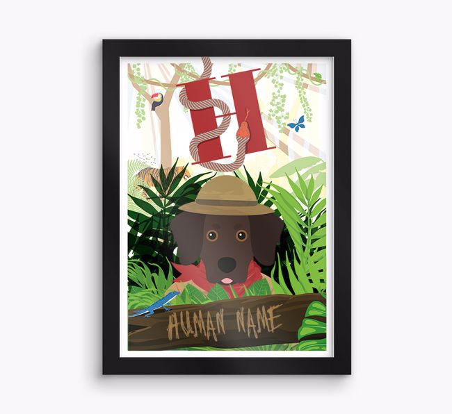 Jungle Initial: Personalised {breedFullName} Framed Print