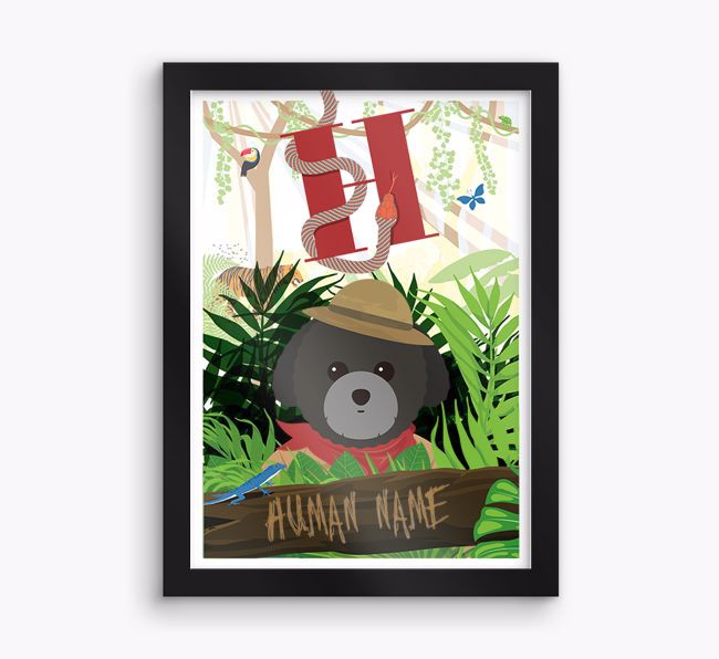 Jungle Initial: Personalised {breedFullName} Framed Print