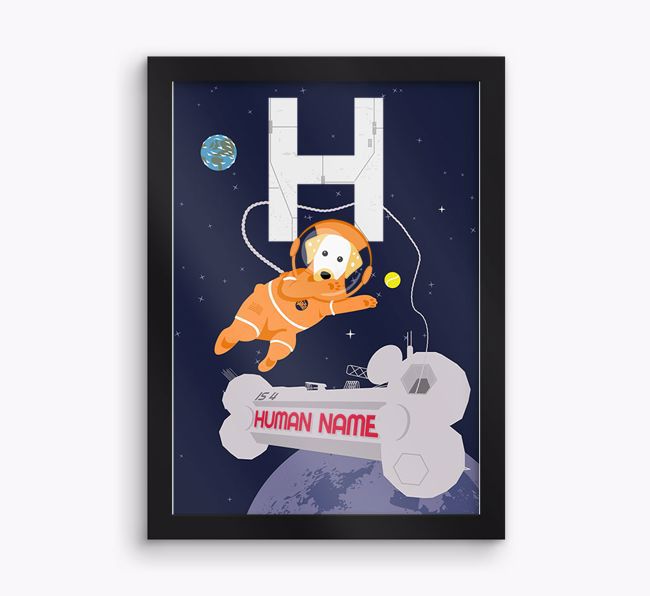 Space Initial: Personalised {breedFullName} Framed Print