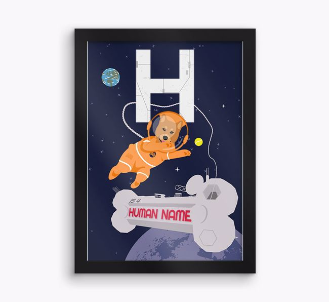 Space Initial: Personalised {breedFullName} Framed Print