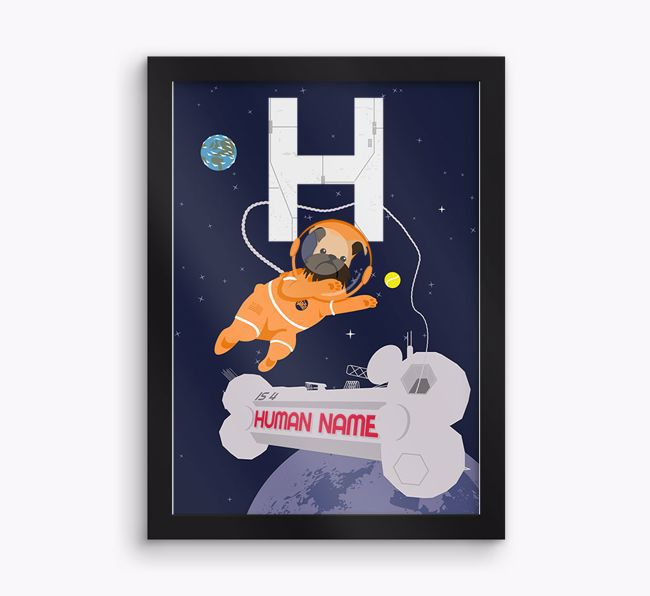 Space Initial: Personalised {breedFullName} Framed Print