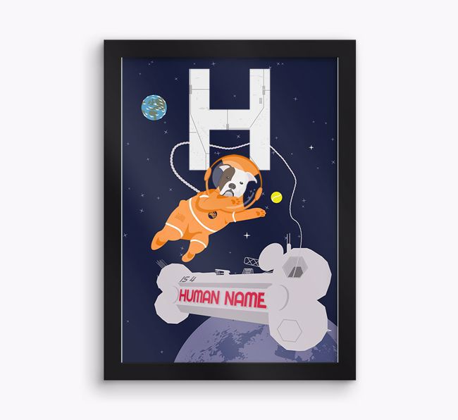 Space Initial: Personalised {breedFullName} Framed Print