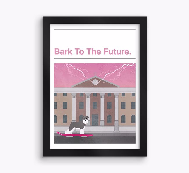 Bark To The Future: Personalised {breedFullName} Framed Print