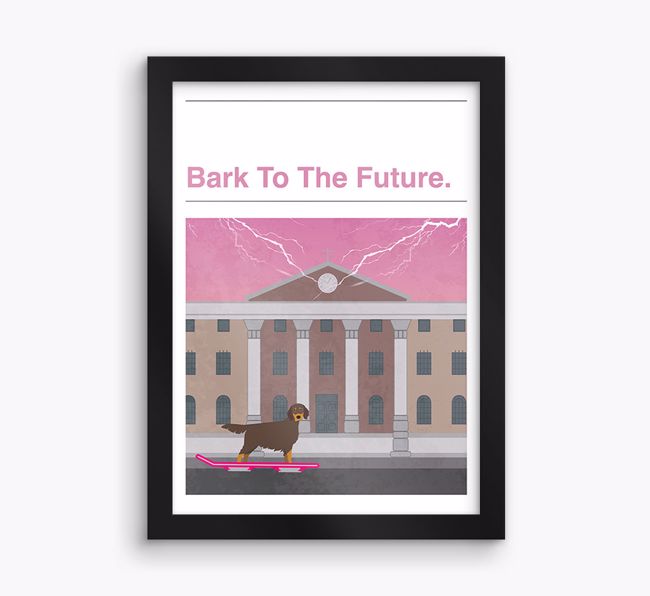 Bark To The Future: Personalised {breedFullName} Framed Print