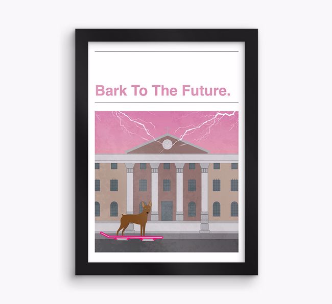 Bark To The Future: Personalised {breedFullName} Framed Print