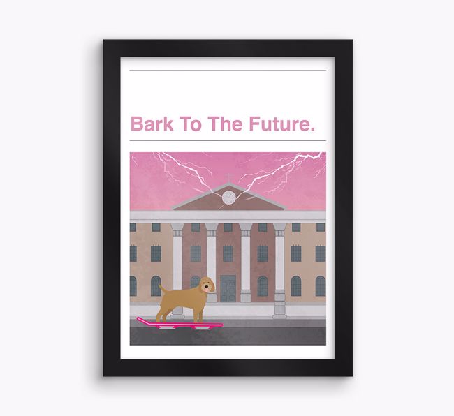 Bark To The Future: Personalised {breedFullName} Framed Print