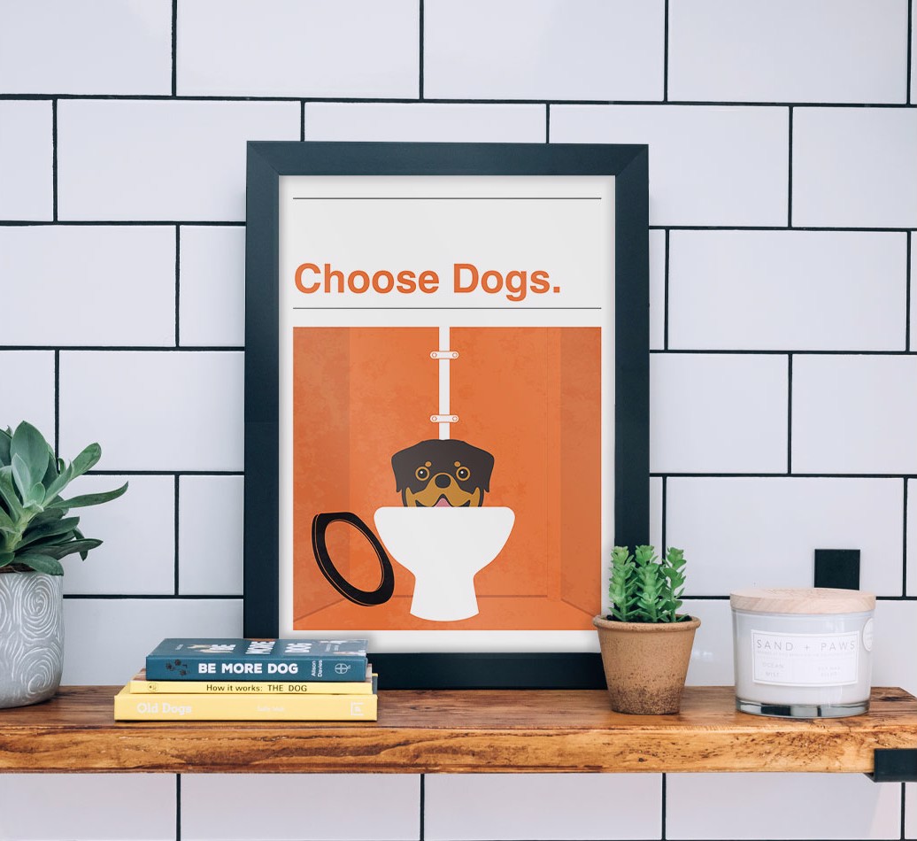 Choose Dogs: Personalised {breedFullName} Framed Print - black frame lifestyle