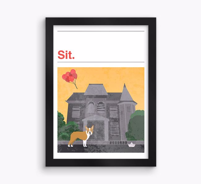 Sit: Personalised {breedFullName} Framed Print