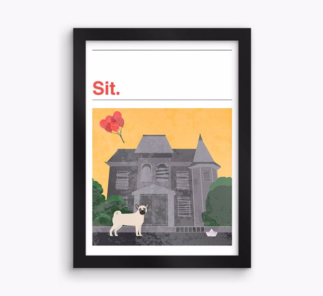 Sit: Personalised {breedFullName} Framed Print