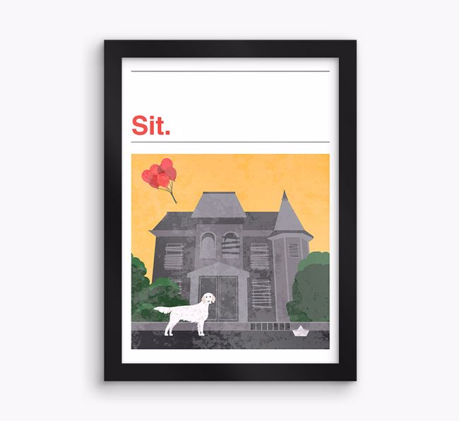 Sit: Personalised {breedFullName} Framed Print