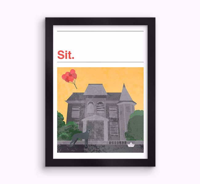 Sit: Personalised {breedFullName} Framed Print