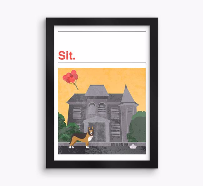 Sit: Personalised {breedFullName} Framed Print