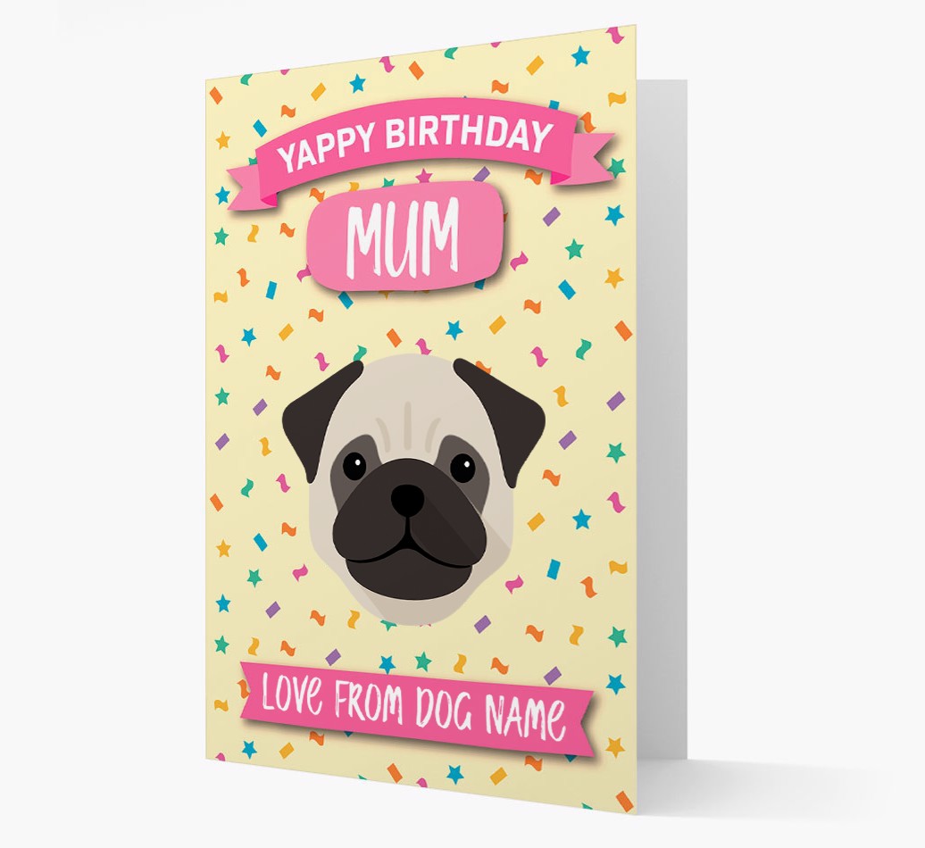 Personalised Card Happy Birthday Mum with {breedFullName} Icon front