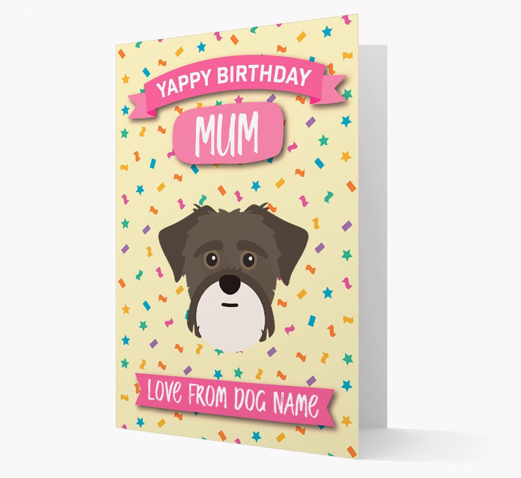 Personalised Card Happy Birthday Mum with {breedFullName} Icon front