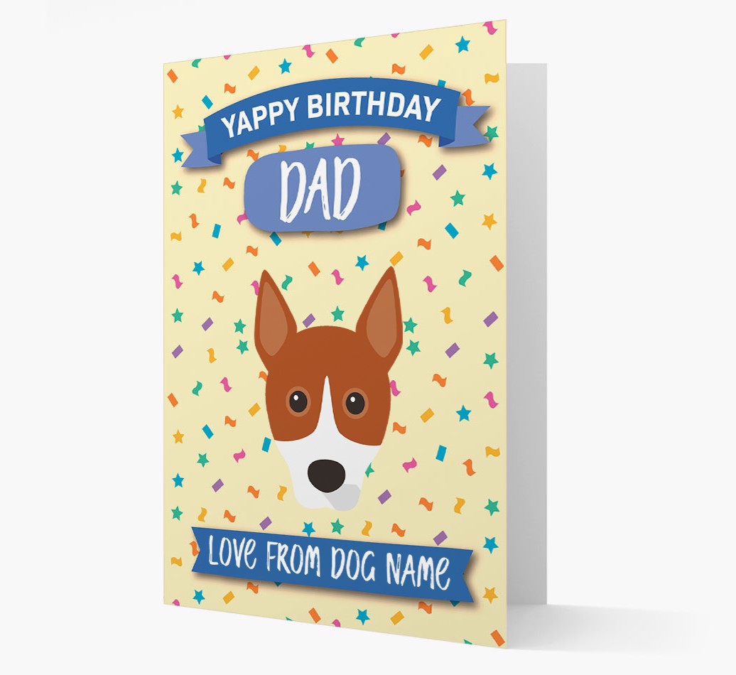 Personalized Card Happy Birthday Dad with {breedFullName} Icon front