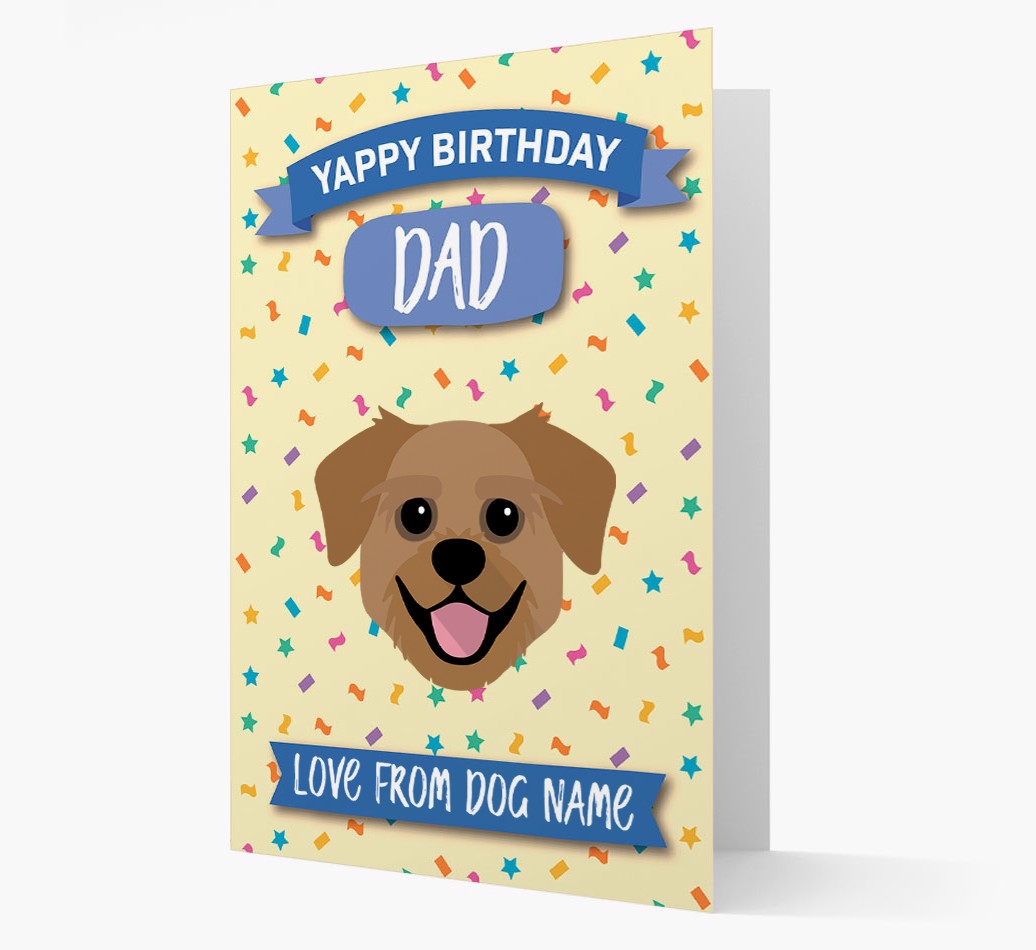 Personalised Card Happy Birthday Dad with {breedFullName} Icon front