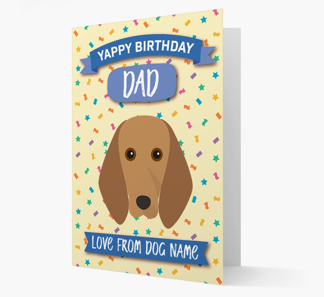 Personalized Card Happy Birthday Dad with {breedFullName} Icon front