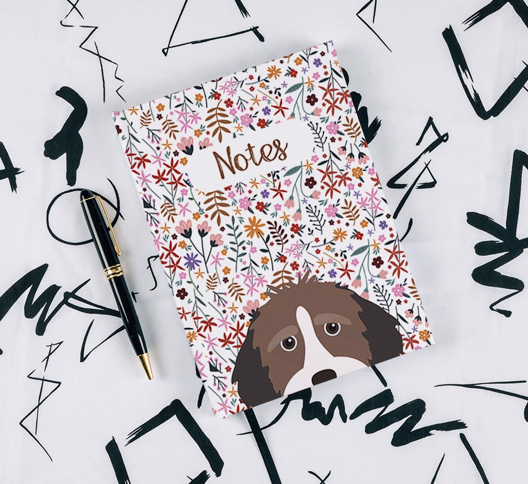Floral Pattern: Personalized {breedFullName} Notebook