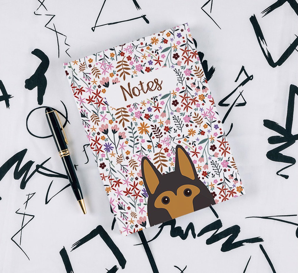 Floral Pattern: Personalized {breedFullName} Notebook