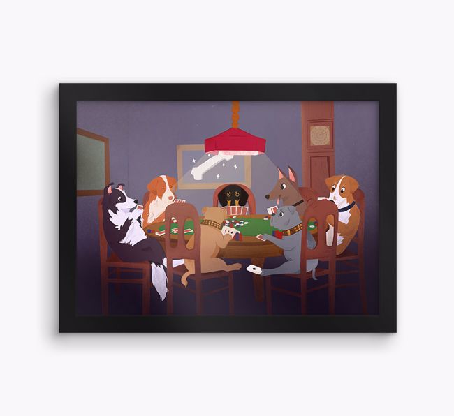 Poker Dogs: Personalised {breedFullName} Framed Print