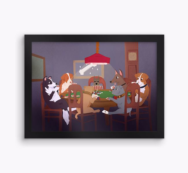 Poker Dogs: Personalised {breedFullName} Framed Print