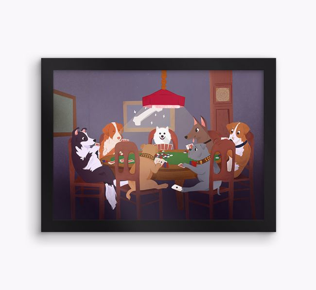 Poker Dogs: Personalised {breedFullName} Framed Print