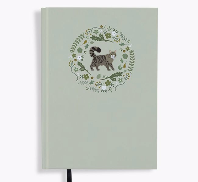 Floral Wreath: Personalized {breedFullName} Notebook