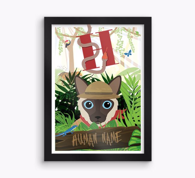 Jungle Initial: Personalised {breedCommonName} Framed Print