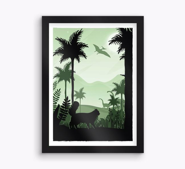Dinosaur Adventure: Personalised {breedCommonName} Framed Print