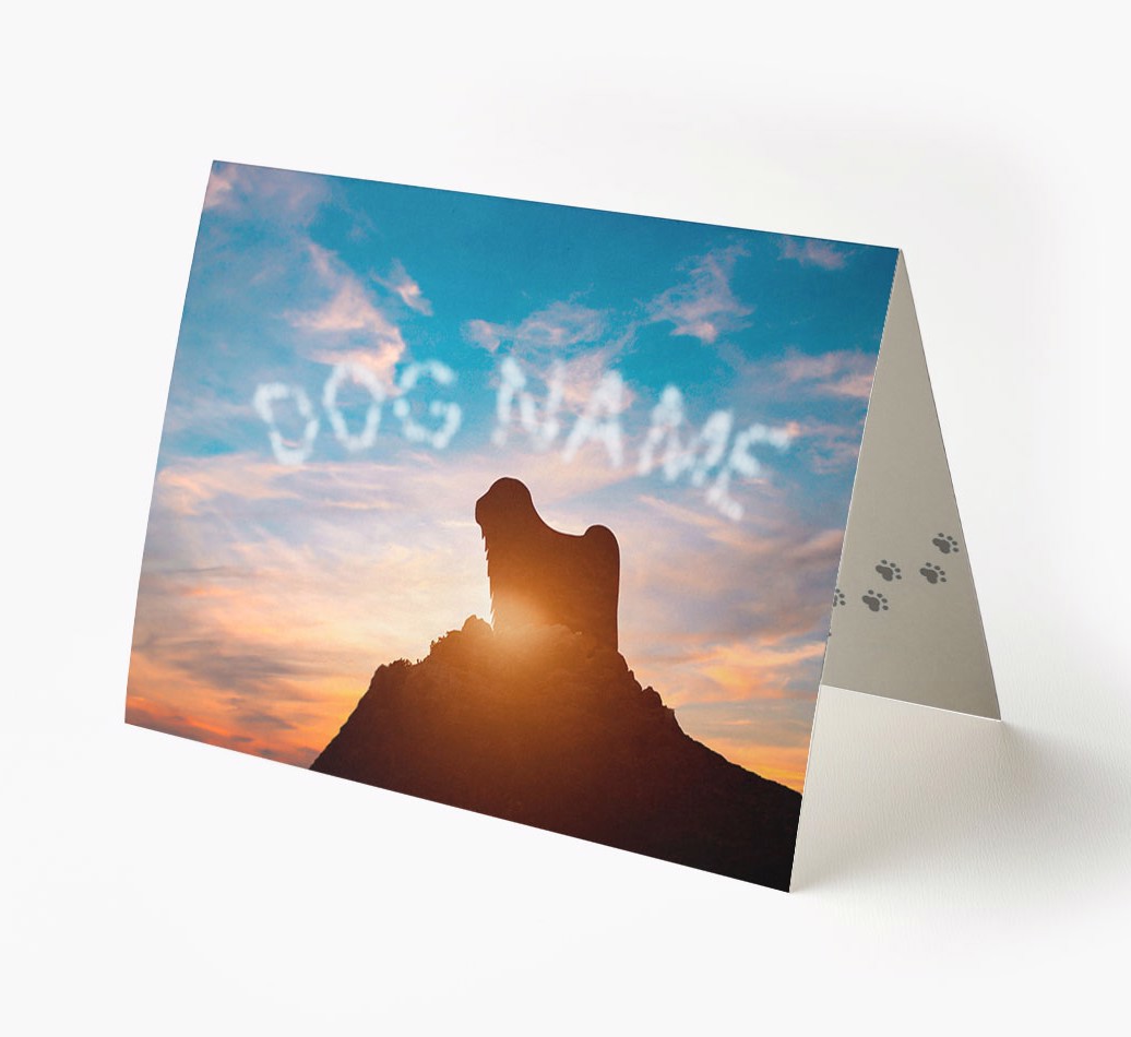 Sunset Cloud: Personalised {breedCommonName} Silhouette Card Personalised {breedFullName} Card