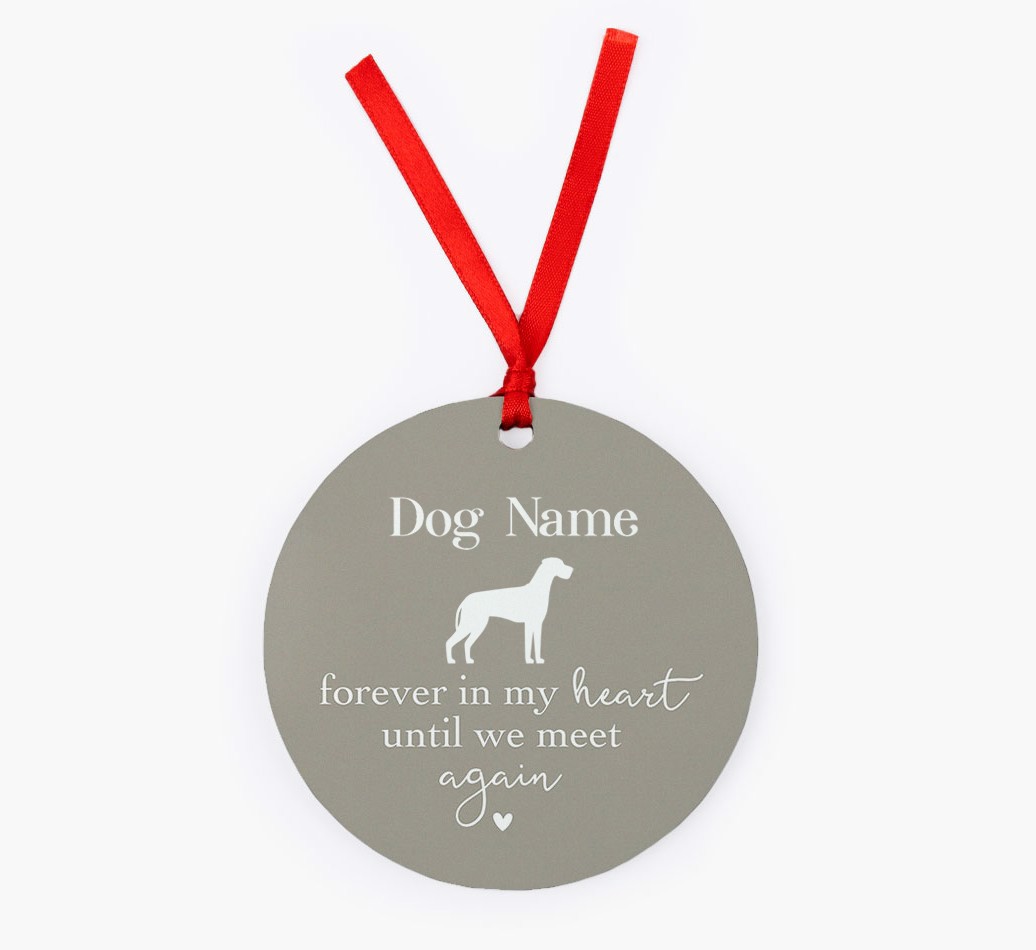 Until We Meet Again: Personalised {breedFullName} Christmas Decoration - Front