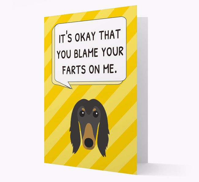 'Blame Your Farts on Me' Card with {breedFullName} Icon