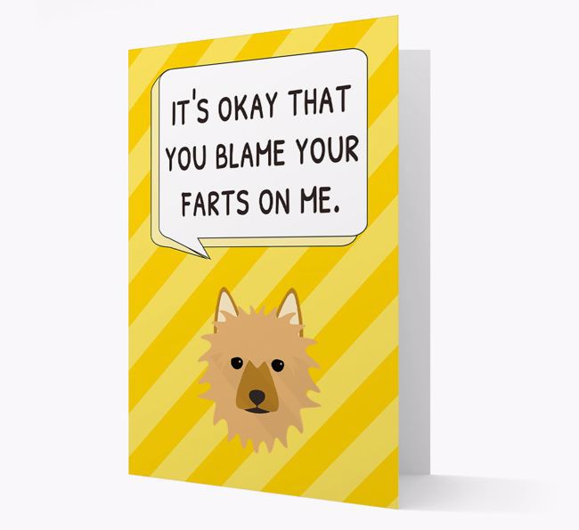 'Blame Your Farts on Me' Card with {breedFullName} Icon