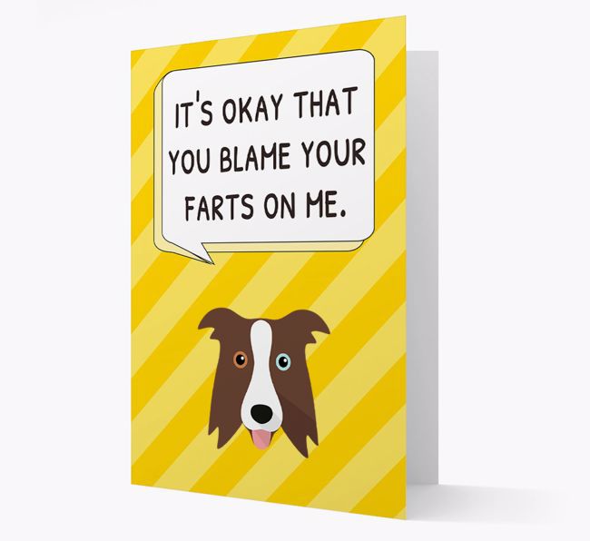 'Blame Your Farts on Me' Card with {breedFullName} Icon