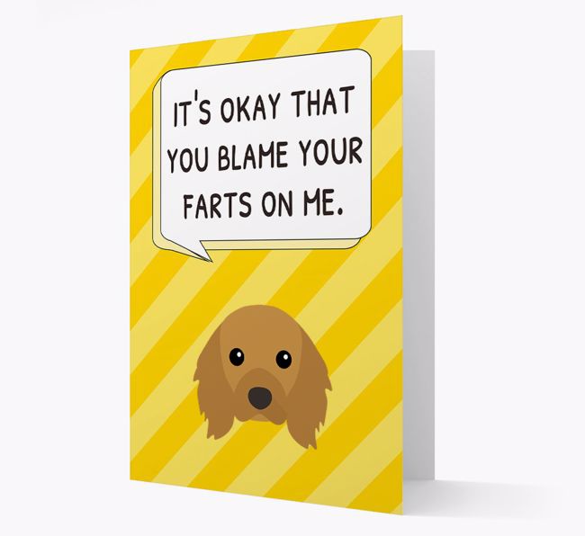 'Blame Your Farts on Me' Card with {breedFullName} Icon