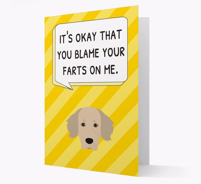 'Blame Your Farts on Me' Card with {breedFullName} Icon