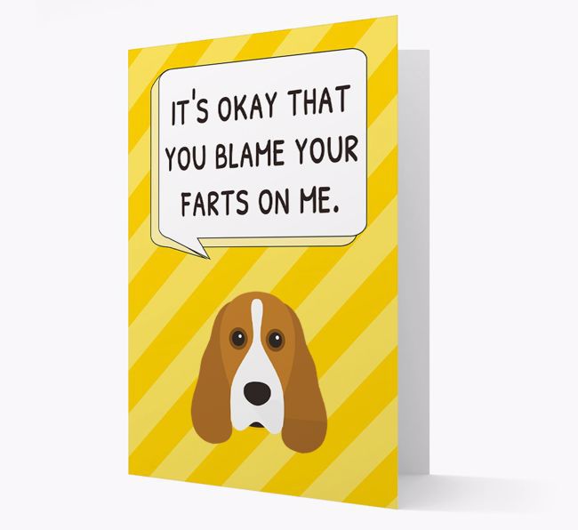 'Blame Your Farts on Me' Card with {breedFullName} Icon