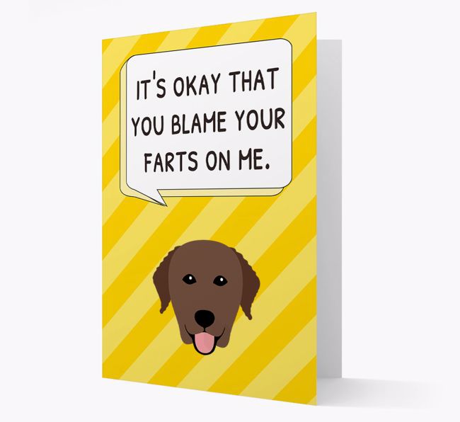 'Blame Your Farts on Me' Card with {breedFullName} Icon